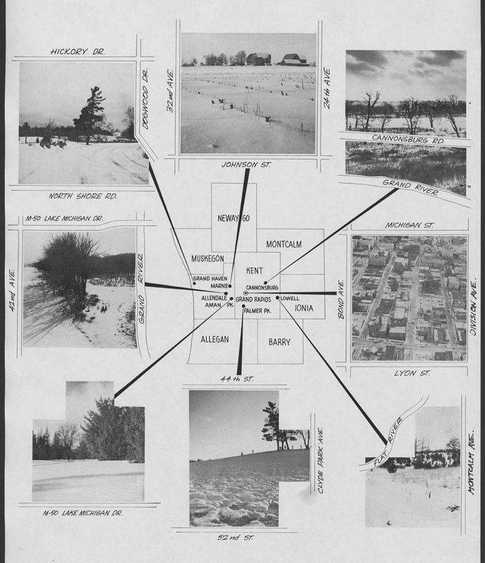 Map of sites selected for the Grand Valley campus